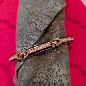 Dior Vintage Gold and Silver Bracelet with Rhinestone Accents